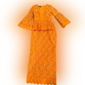 Orange Lace Skirt Set!